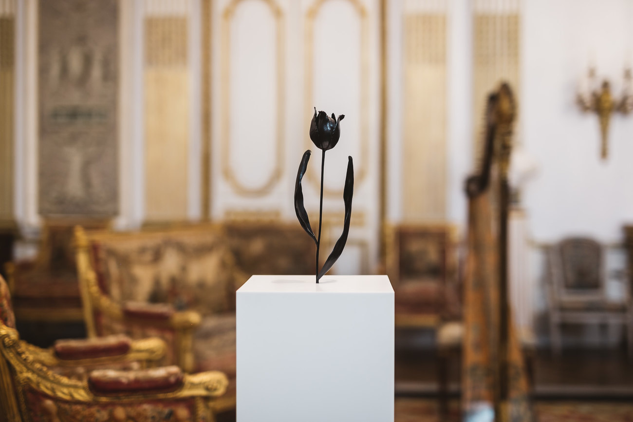 A bronze cast of a Tulip