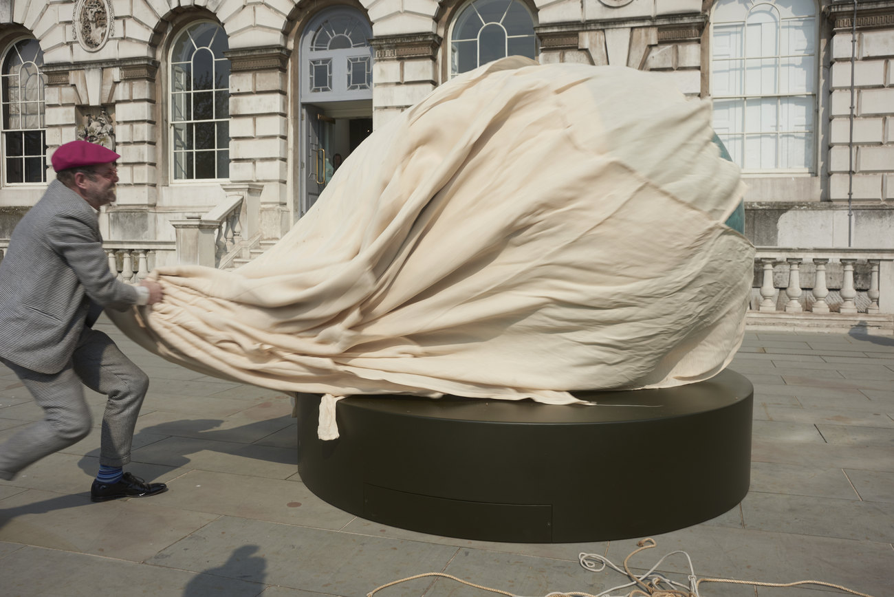 The artist Gavin Turk Unveils a new sculpture outside Somerset House 