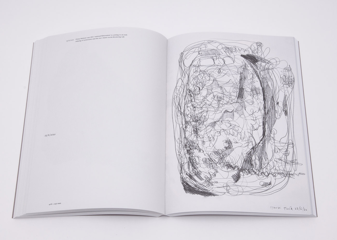 Photograph of the book Cave Drawings by Gavin Turk