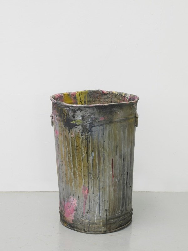 Image shows an artist's dustbin made of bronze