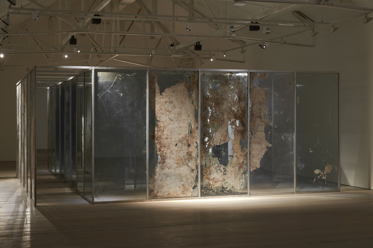 photo of distressed mirror maze