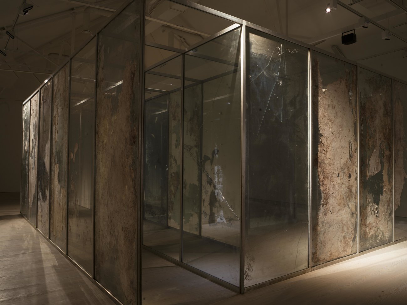 photo of artwork of distressed Mirror maze by Gavin Turk