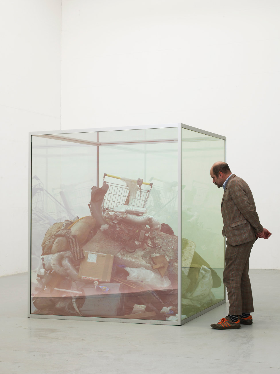 Image shows a large glass artwork by gavin turk