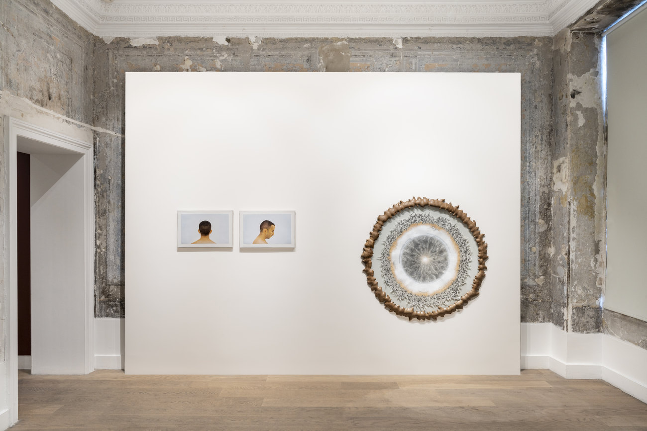 Artworks installed on white wall