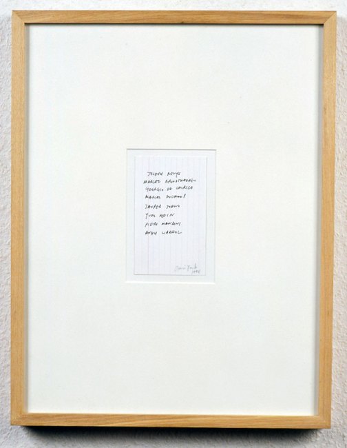 Beuys, Broodthears, de Chirico, Duchamp, Johns, Klein, Manzoni, Warhol